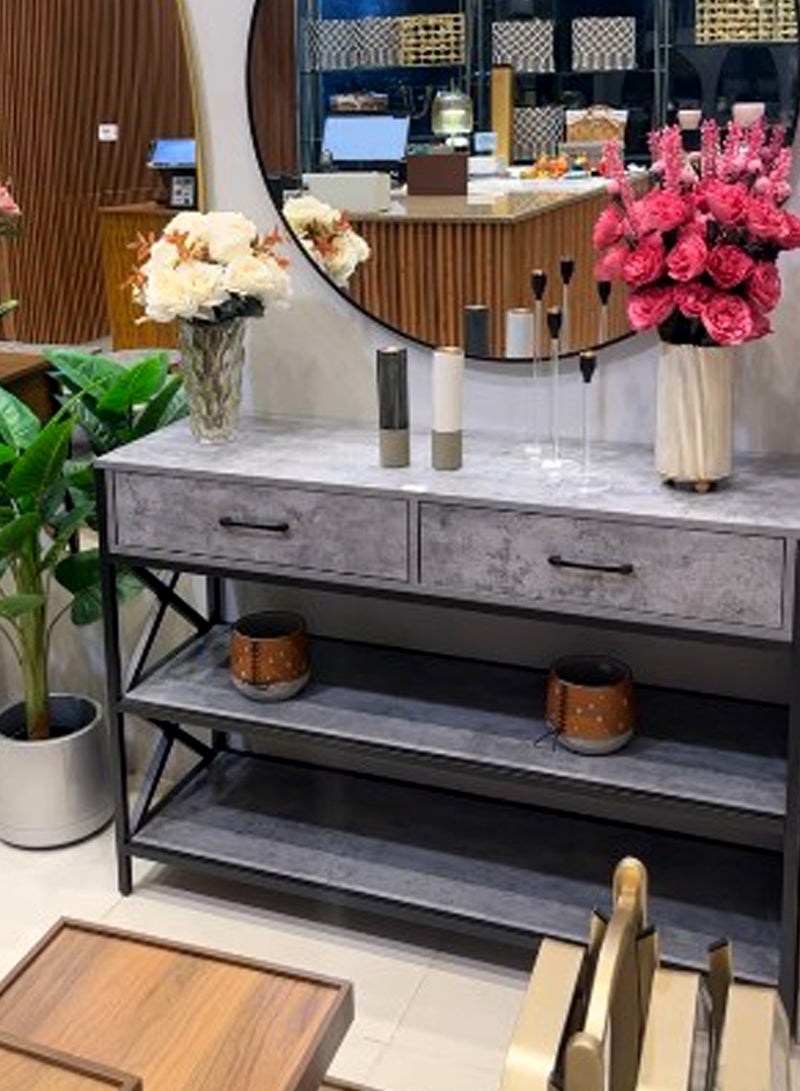 Living Console Table with Drawers And Storage Shelves, Narrow Long Sofa Entryway Table for Living Room, 120*40*85 cm - Image 2