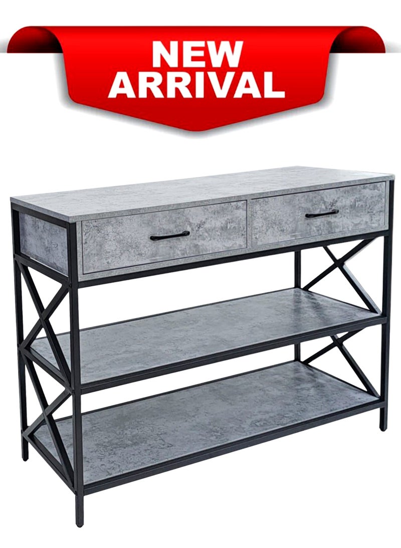 Living Console Table with Drawers And Storage Shelves, Narrow Long Sofa Entryway Table for Living Room, 120*40*85 cm - Image 4