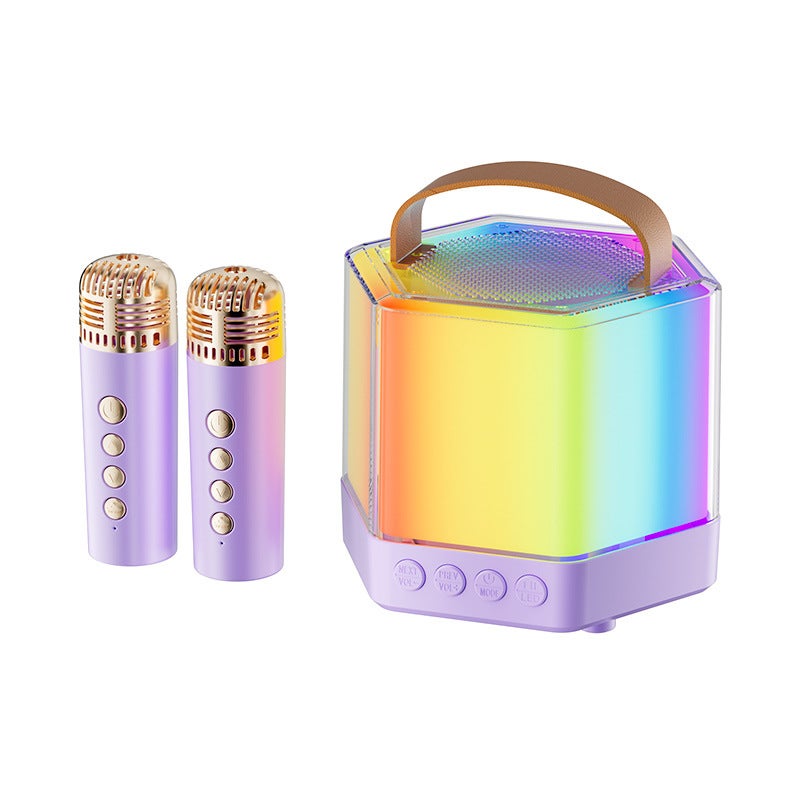 K30 Wireless Bluetooth Speaker Colorful Lights Karaoke Q7 Audio-Purple 