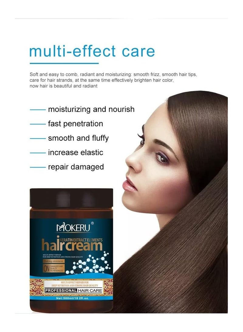Mokeru Home Use Women Keratin Hair Mask Return Shine And Soft Keeps Hair Hydrated Protein Hair Cream - Image 3