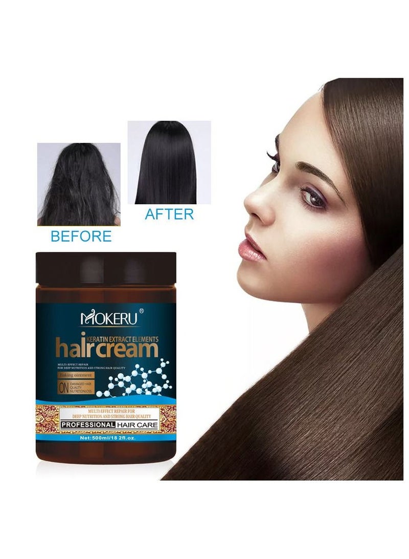 Mokeru Home Use Women Keratin Hair Mask Return Shine And Soft Keeps Hair Hydrated Protein Hair Cream - Image 5