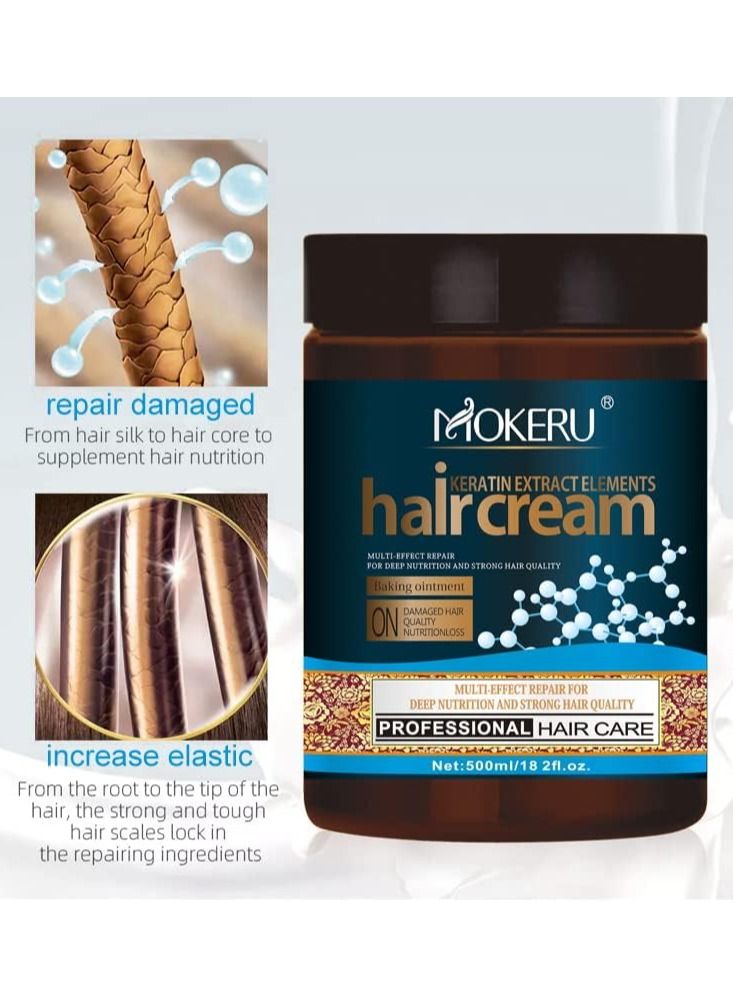Mokeru Home Use Women Keratin Hair Mask Return Shine And Soft Keeps Hair Hydrated Protein Hair Cream - Image 2
