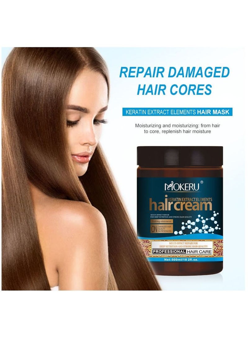 Mokeru Home Use Women Keratin Hair Mask Return Shine And Soft Keeps Hair Hydrated Protein Hair Cream - Image 4