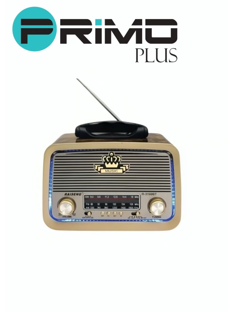 PRIMO PLUS Radio with Bluetooth,Portable Transistor Radio AM FM SW with Best Sound,Excellent Reception,Support TF Card USB MP3 Player,USB. - Image 2