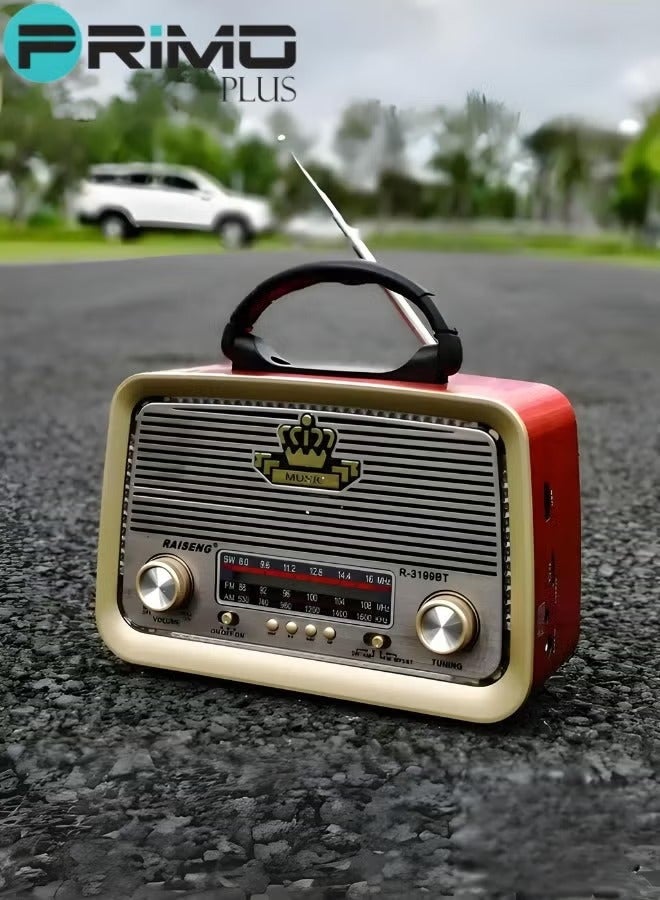 PRIMO PLUS Radio with Bluetooth,Portable Transistor Radio AM FM SW with Best Sound,Excellent Reception,Support TF Card USB MP3 Player,USB. - Image 3