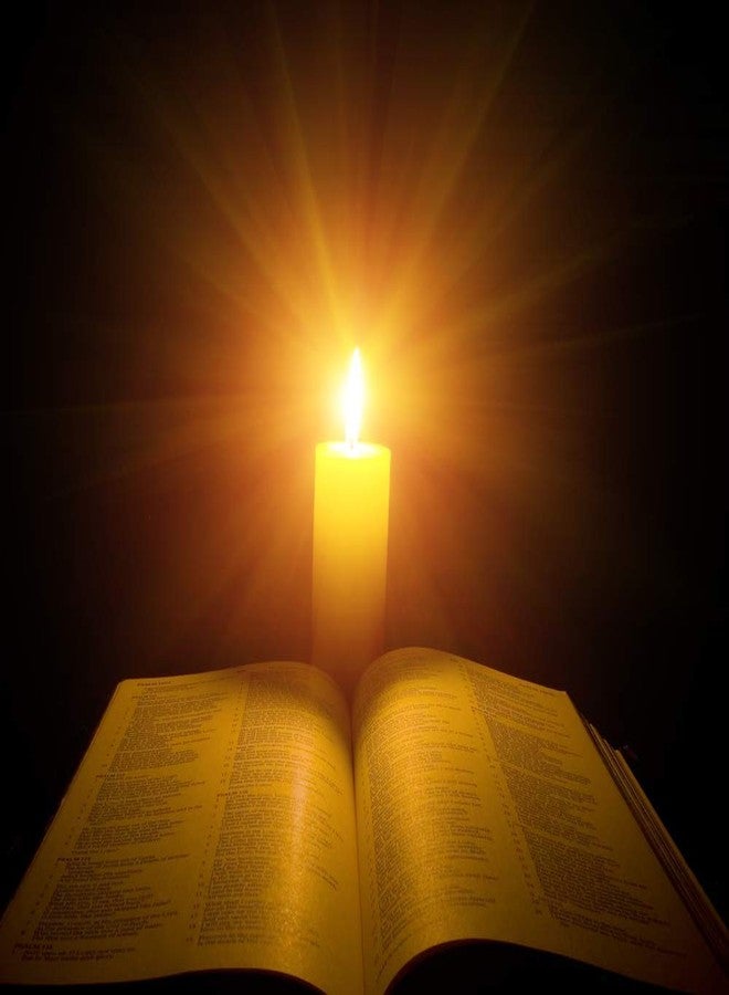 5 Ace open bible candle Sticker Poster|christian religion|Jesus christ poster|size:12x18 inch,multicolor