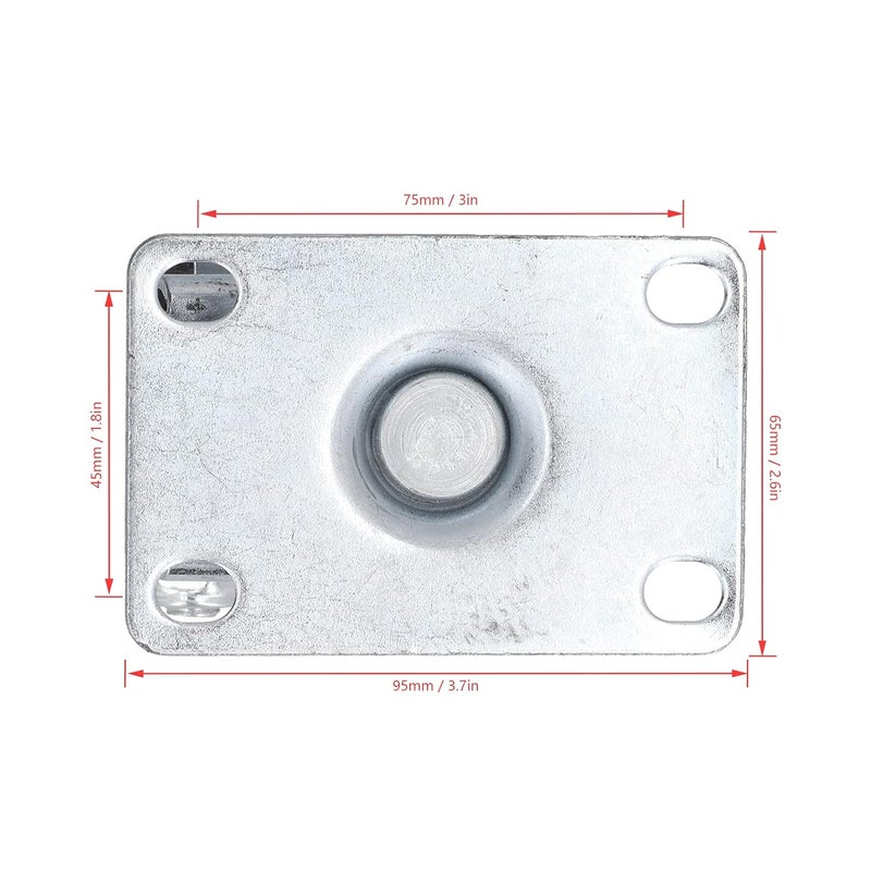 TPR Rubber Gray Industrial Casters Dual Bearing 360 Swivel Quiet Wheels 120KG Capacity - Image 4