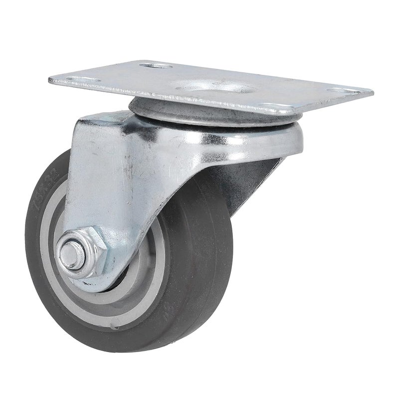 TPR Rubber Gray Industrial Casters Dual Bearing 360 Swivel Quiet Wheels 120KG Capacity - Image 2