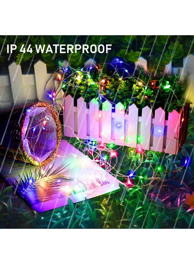 سولاكان 100 LED بطول 12 م – متعدد الألوان، للاستخدام الخارجي في الشرفة والحديقة والفناء، أوضاع متعددة، تشغيل تلقائي، مقاومة للماء - Image 3