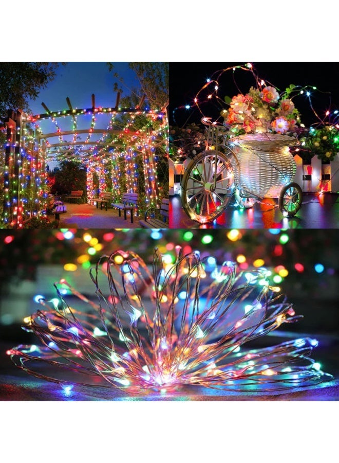 سولاكان 100 LED بطول 12 م – متعدد الألوان، للاستخدام الخارجي في الشرفة والحديقة والفناء، أوضاع متعددة، تشغيل تلقائي، مقاومة للماء - Image 4