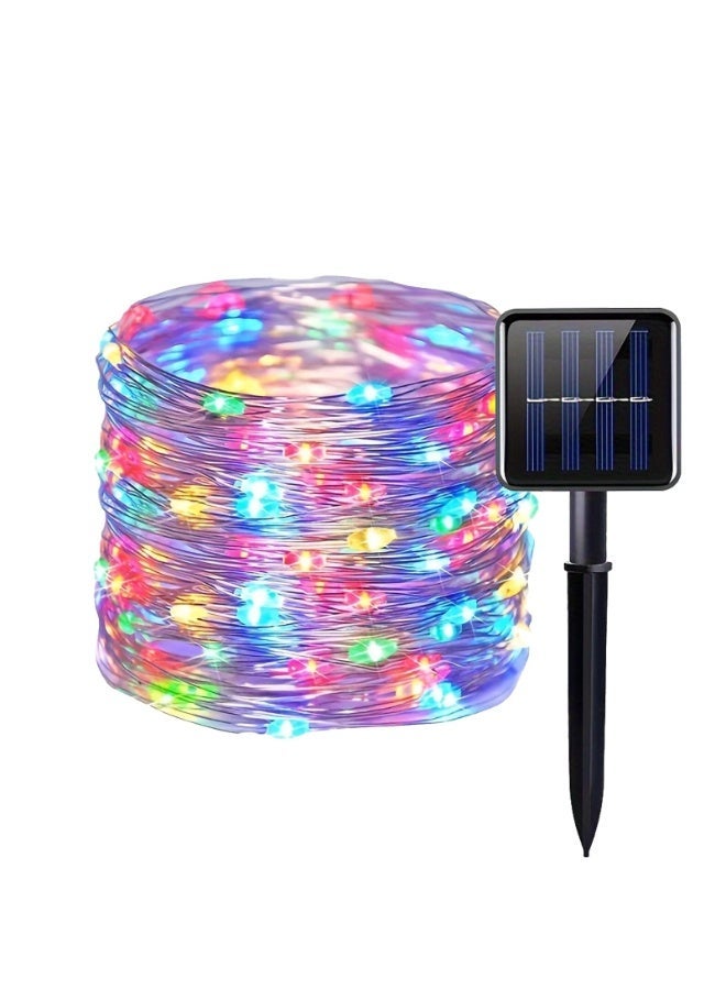 سولاكان 100 LED بطول 12 م – متعدد الألوان، للاستخدام الخارجي في الشرفة والحديقة والفناء، أوضاع متعددة، تشغيل تلقائي، مقاومة للماء - Image 1