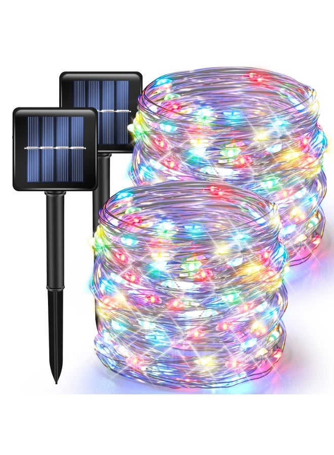 سولاكان 100 LED بطول 12 م – متعدد الألوان، للاستخدام الخارجي في الشرفة والحديقة والفناء، أوضاع متعددة، تشغيل تلقائي، مقاومة للماء - Image 2