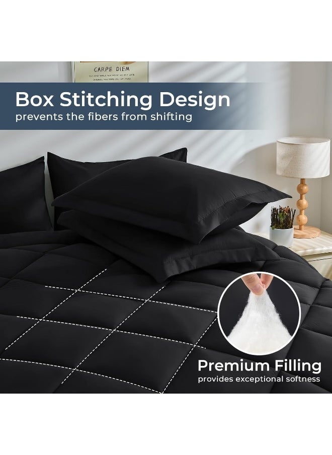 Generic HEVUMYI Black Queen Comforter Set - 7-Piece All Season Bed in a Bag Queen, Ultra Soft Bedding Set  - Image 5