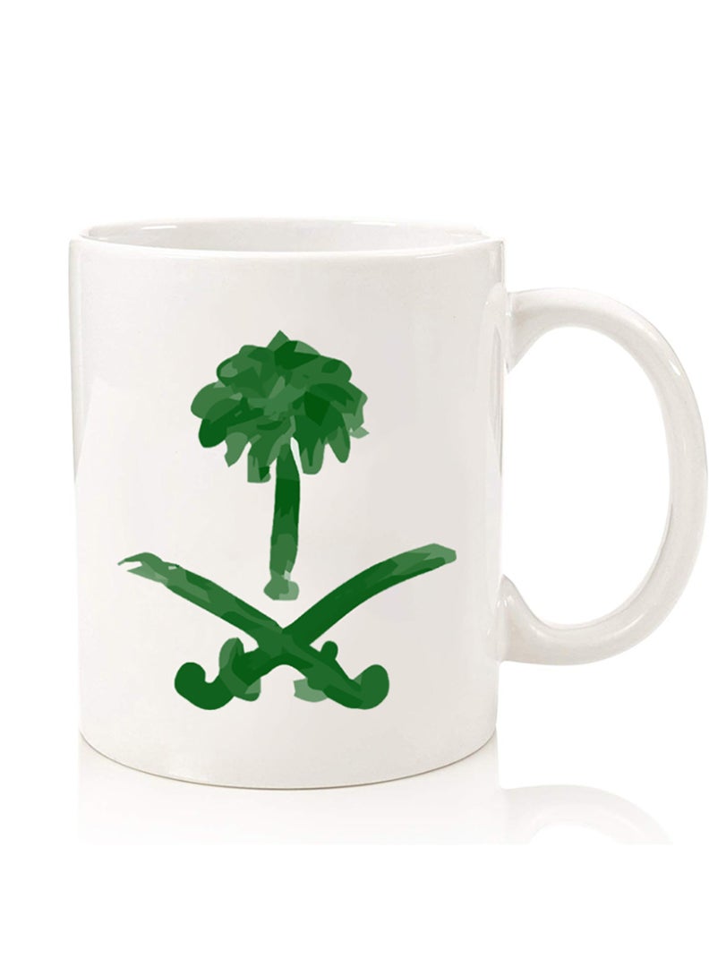 Theodor Premium Quality Two Sided Printed Coffee Mug Tea Cup For Home Office, Kids Men Women KSA symbol - Image 1