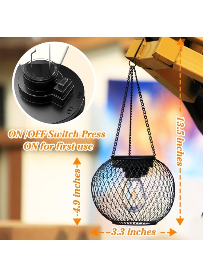 Soofam Solar Lantern Outdoor, Upgraded Hanging Solar Lights Outdoor Garden Metal Hanging Lanterns Decorative Lighting Solar Powered Waterproof Tree Lantern for Garden Yard Patio Pathway, 2 Pack - Image 2