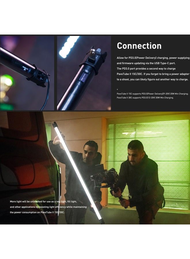 Nanlite Pavotube Ii Rgbww Led Light Tube, Color Pixel Tube Photography Handheld Video Lighting Wand With Ac Chargers, Mounts, And Case Battery Powered (Pavotube 15C 2Kit) - Image 3