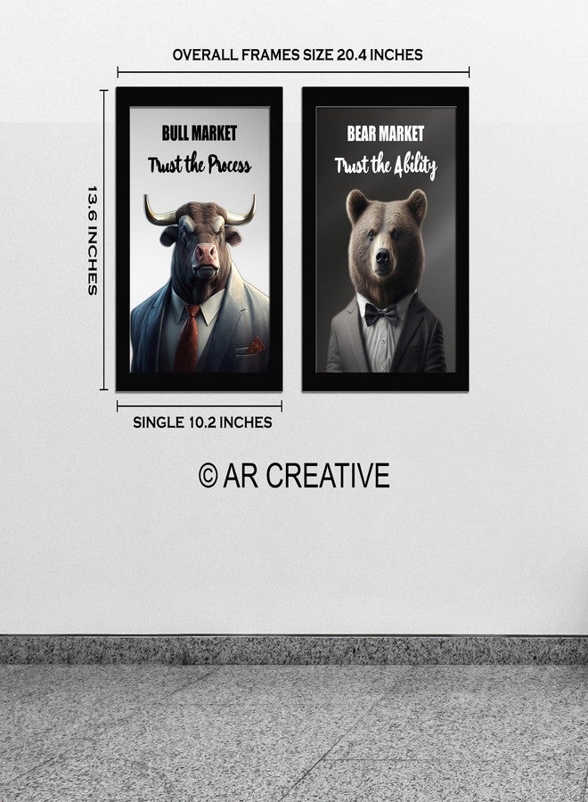 AR Creative ملصق حائط مؤطر من الألياف الصناعية من AR Creative، يحمل اقتباسًا تحفيزيًا عن تداول الأسهم، ويجسد سوق الأسهم والأسواق المالية، وديكور المنزل والمكتب (13.6 بوصة × 10.2 بوصة)، طقم من قطعتين. - Image 4