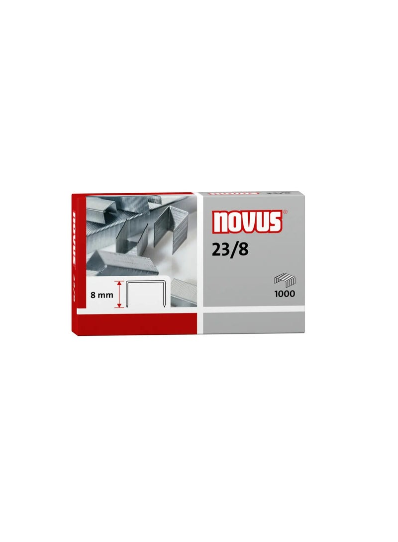 Novus Heavy Duty Office Staples Size 23/8 (8mm) - 1000 Pack - Image 1