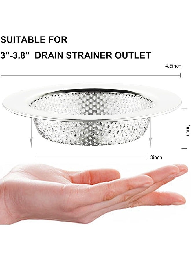 Kitchen Sink Strainer Stainless Steel, Kitchen Sink Drain Strainer, Sink Strainers for Kitchen Sinks with Large Wide Rim 4.5" Diameter - Fits Most  Kitchen Sinks (2 Pack) - Image 2