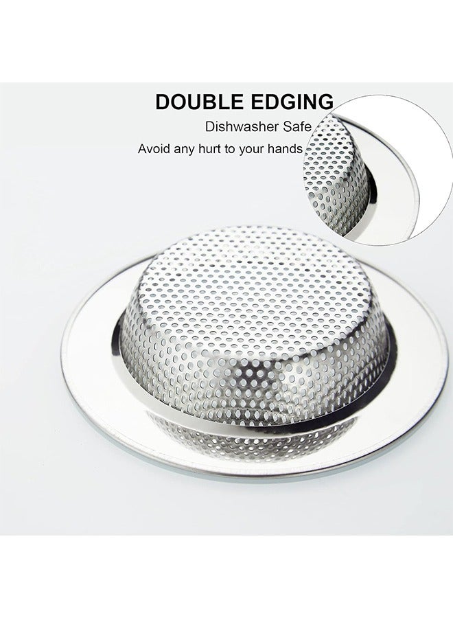 Kitchen Sink Strainer Stainless Steel, Kitchen Sink Drain Strainer, Sink Strainers for Kitchen Sinks with Large Wide Rim 4.5" Diameter - Fits Most  Kitchen Sinks (2 Pack) - Image 3