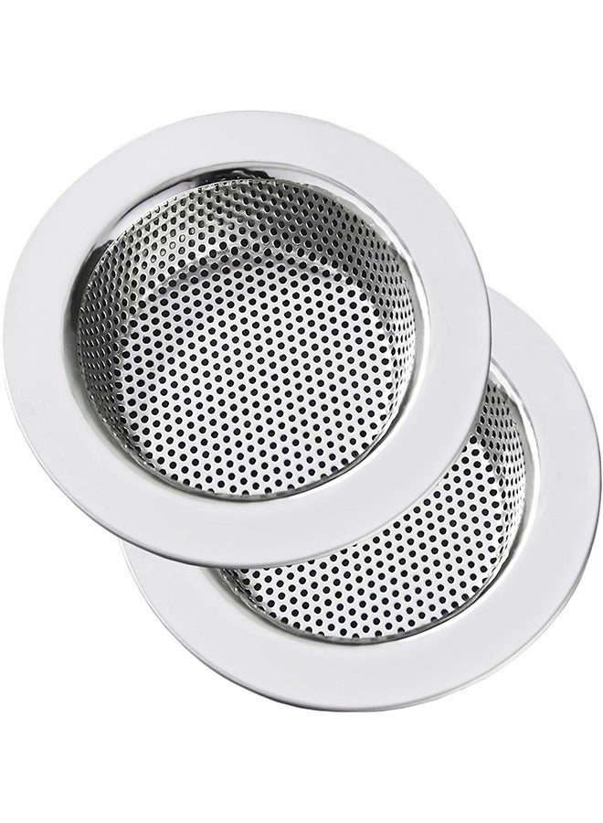 Kitchen Sink Strainer Stainless Steel, Kitchen Sink Drain Strainer, Sink Strainers for Kitchen Sinks with Large Wide Rim 4.5" Diameter - Fits Most  Kitchen Sinks (2 Pack) - Image 1