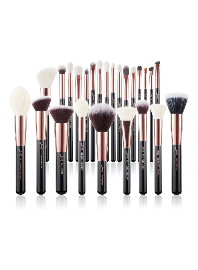 Jessup 25pcs Professional Makeup Brush set Beauty Cosmetic Foundation Power Blushes eyelashes Lipstick Natural-Synthetic Hair Brushes (Black/Rose Gold) T155 - Image 1