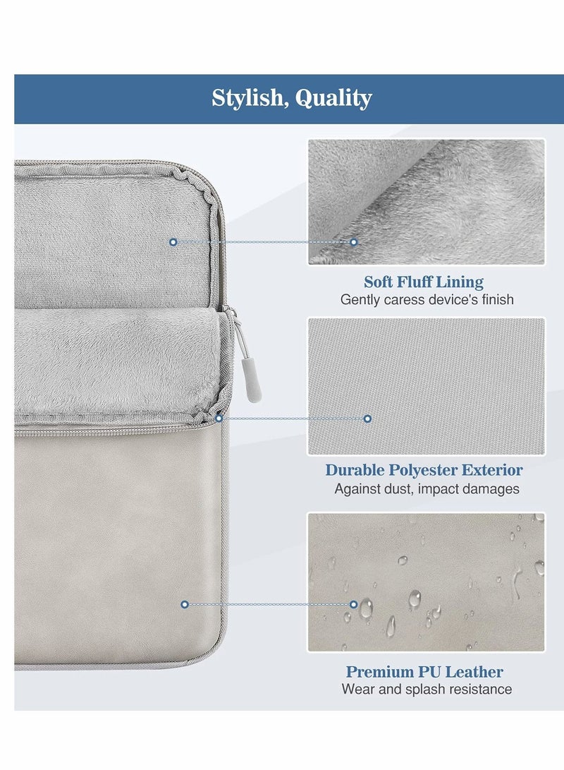 Y&D 9-11 Inch Tablet Sleeve Bag Carrying Case for iPad Pro 11 2021-2018, Air 5/4 10.9, 10.2, Galaxy Tab A8 10.5/Tab S8 11", Surface Go 2/1, Protective with Pocket, Light Gray  - Image 3