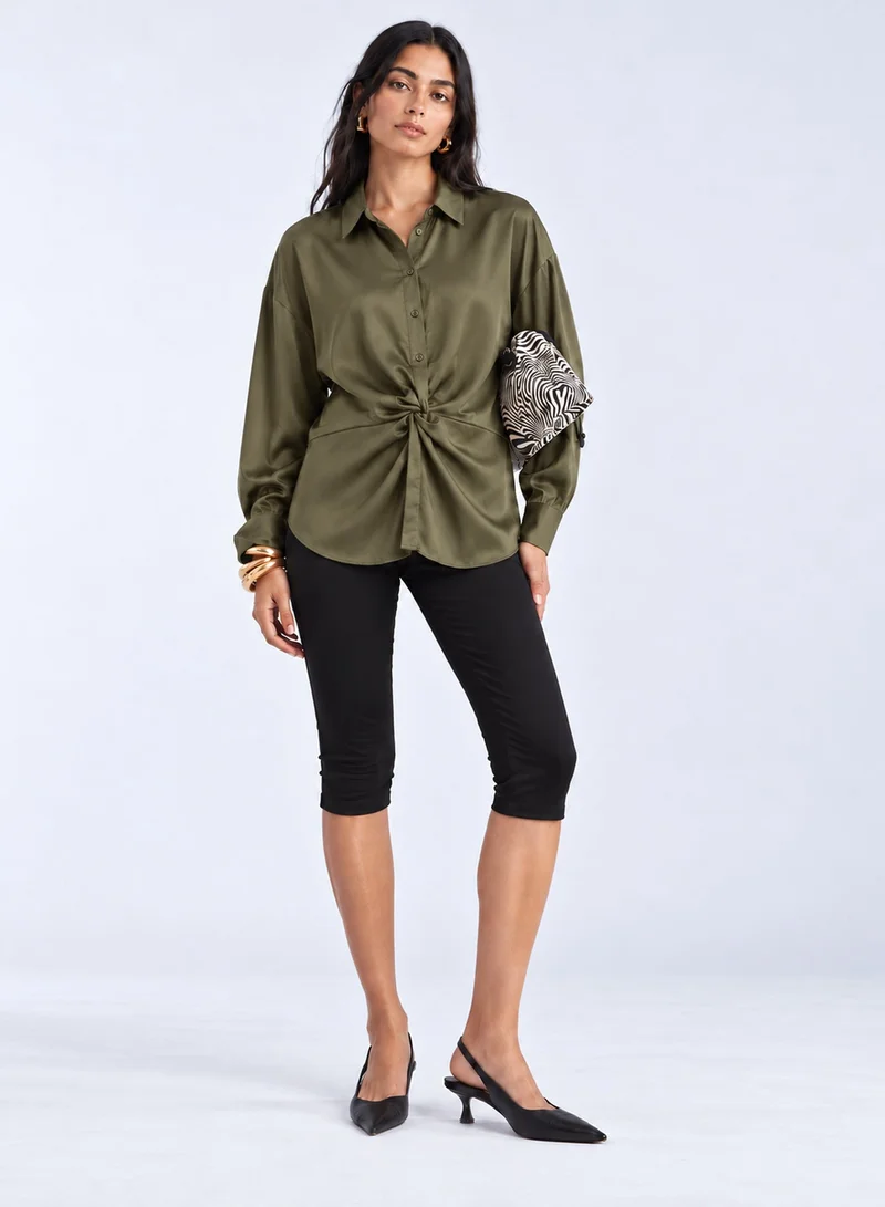 Vero Moda VMAMAYA Long Sleeve Knot Detail Shirt Woven