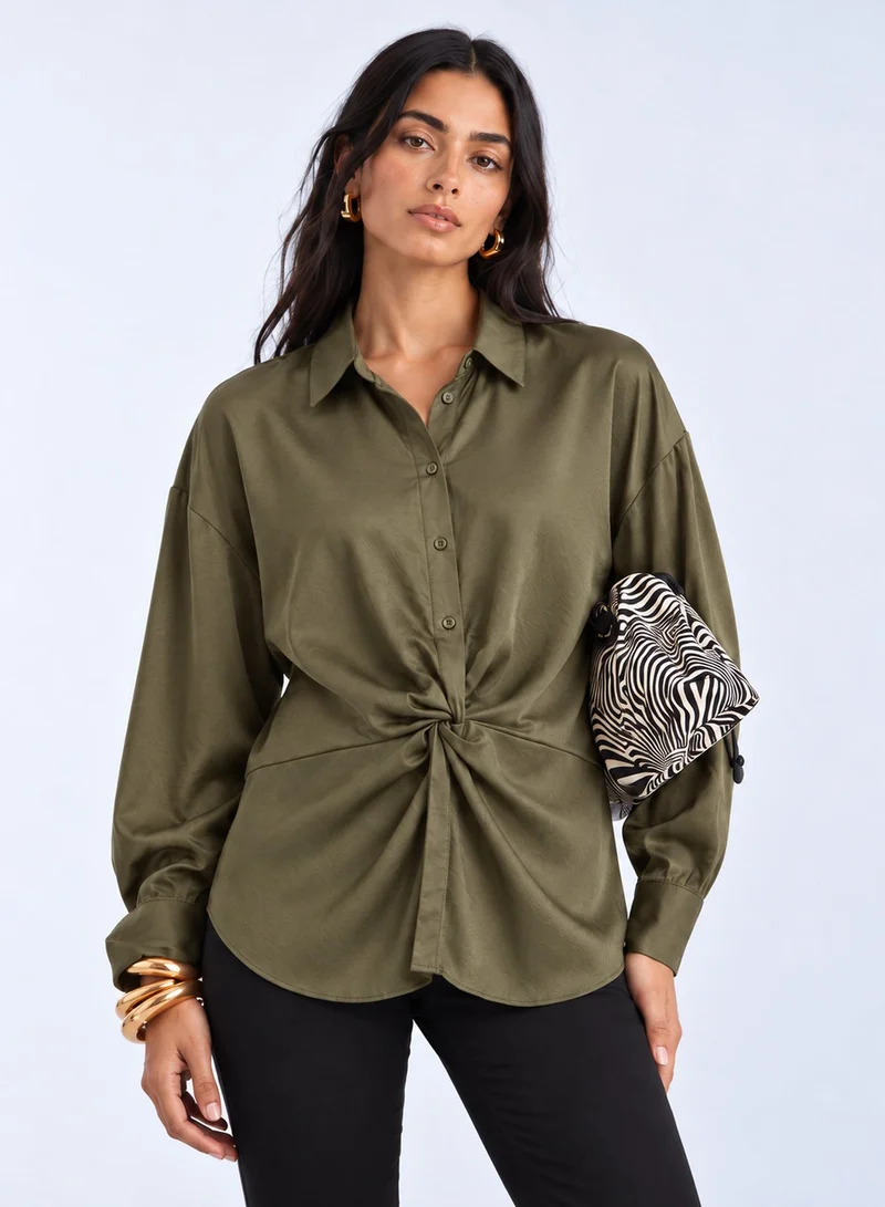 Vero Moda VMAMAYA Long Sleeve Knot Detail Shirt Woven