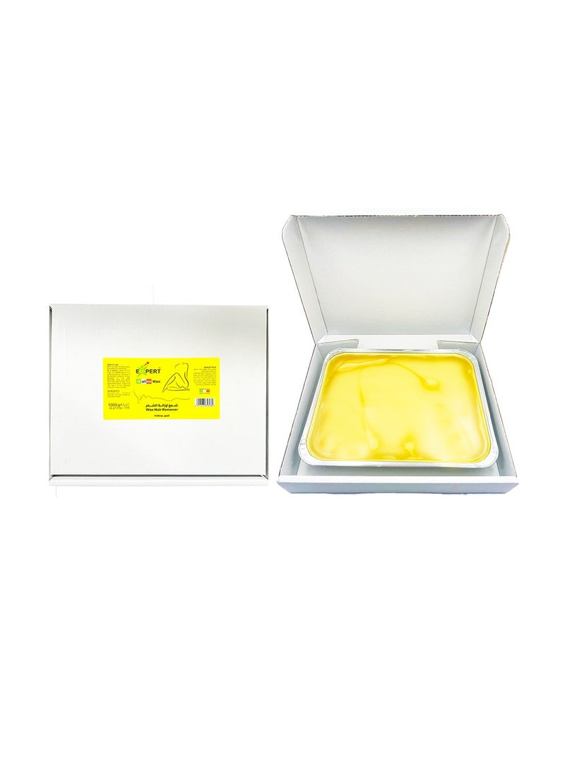 إكسبرت شمع إكسبيرت الساخن الكلاسيكي 1000 جم – شمع صلب خالي من الأشرطة لإزالة شعر ناعمة ولطيفة ( أصفر)