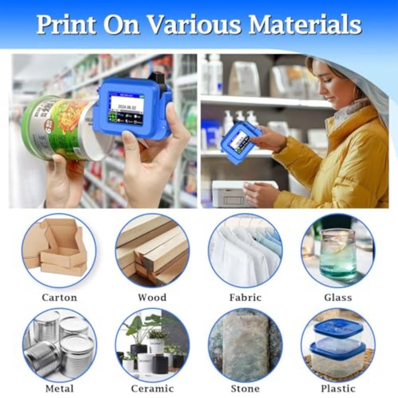Portable Handheld Inkjet Printer, Mini Handheld Printer with Quick-Drying Ink Pocket Inkjet Coding Machine for Logo/QRcode/Barcode/Production Date/Batch Series Number etc - Image 4