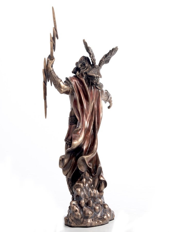 Veronese Design 7 1/2 Inches Zeus The Greek God of The Sky Cold Cast Resin Bronze Finish Sculpture Figurine - Image 3
