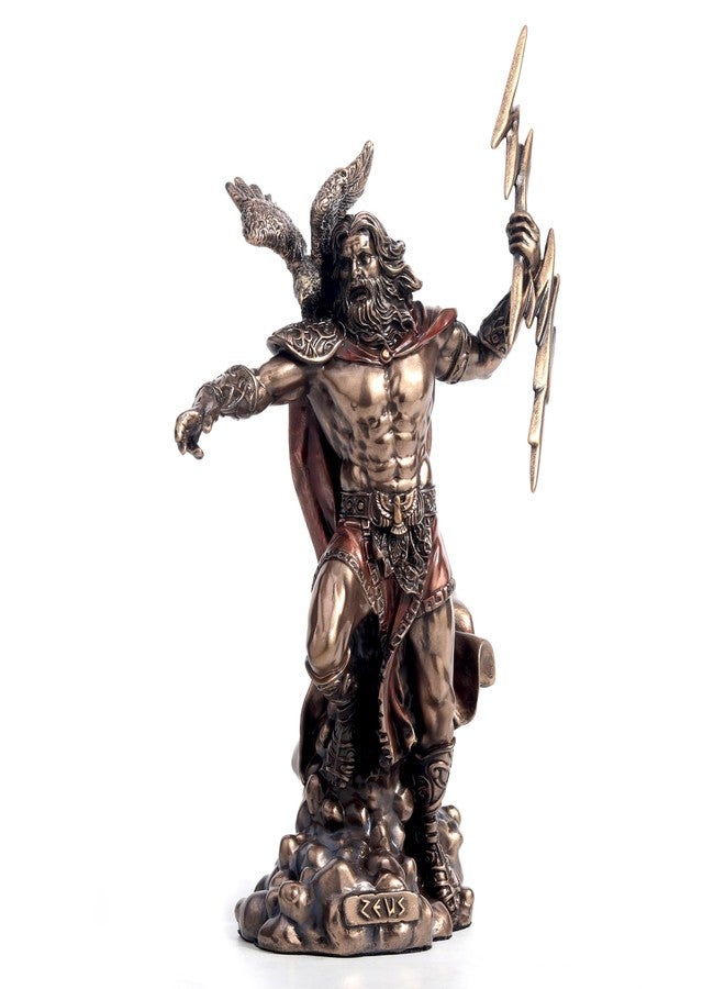 Veronese Design 7 1/2 Inches Zeus The Greek God of The Sky Cold Cast Resin Bronze Finish Sculpture Figurine - Image 1