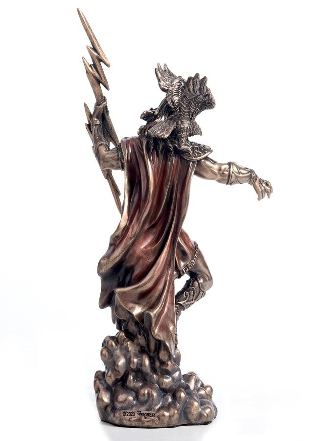 Veronese Design 7 1/2 Inches Zeus The Greek God of The Sky Cold Cast Resin Bronze Finish Sculpture Figurine - Image 4