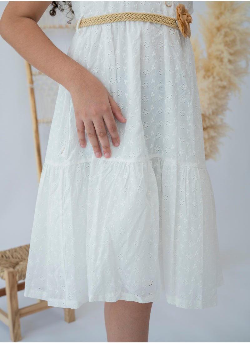 LALEENA - Classic Elegance Belted Dress - Image 1