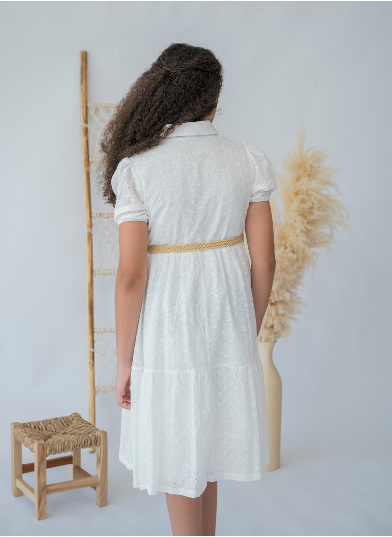 LALEENA - Classic Elegance Belted Dress - Image 1