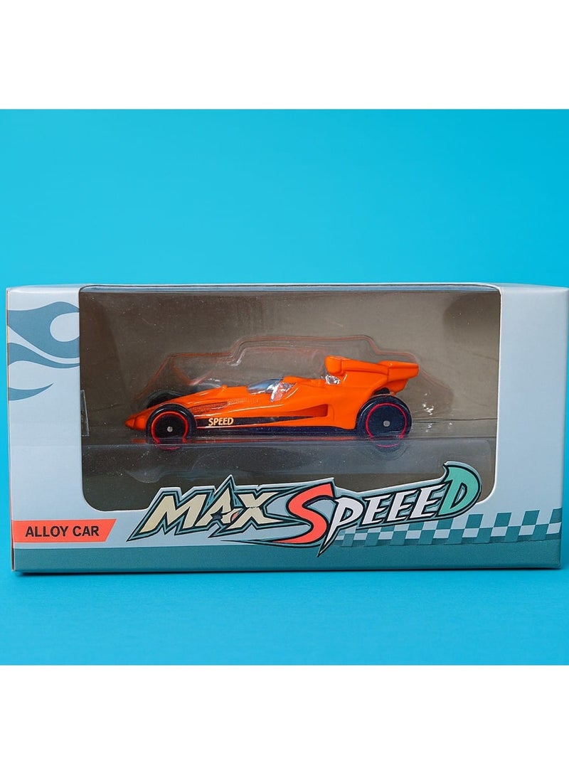 Max Speed Alloy Toy Car – 1:64 Scale, Die-Cast Metal, Pull-Back Action, Orange Sports Model for Kids - Image 2