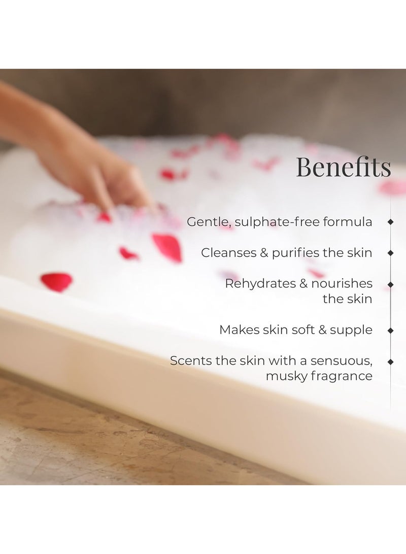 فورست اسينشالز غسول استحمام سيلكينينج بالليمون والزعفران والعود | غسول الجسم الطبيعي الأيورفيدا لبشرة ناعمة وملساء | جل استحمام خالٍ من البارابين والكبريتات - Image 2