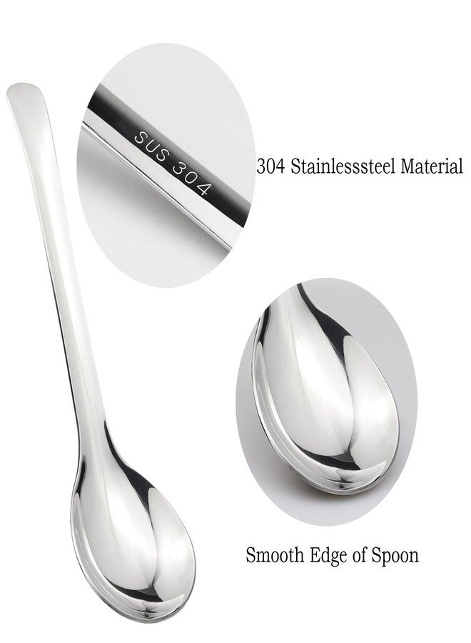 DOBROGOST 7.28 Inches Asian Soup Spoons Stainless Steel Chinese Soup Spoon Set of 4 Soup Spoons Silverware Cucharas Para Comer for Ramen Pho Miso Dumplings Noodles Wonton - Image 4