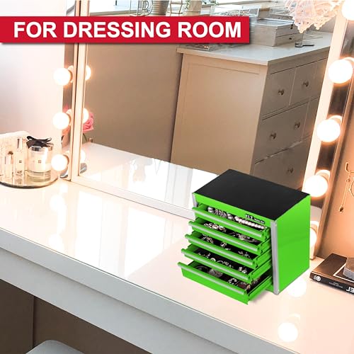 PIT P.I.T. Mini Green Tool Box, Portable 5-Drawer Micro Roll Cab Steel Tool Box with Liner, Green Small Tool Case for Tools Storage, Home DIY - Image 5