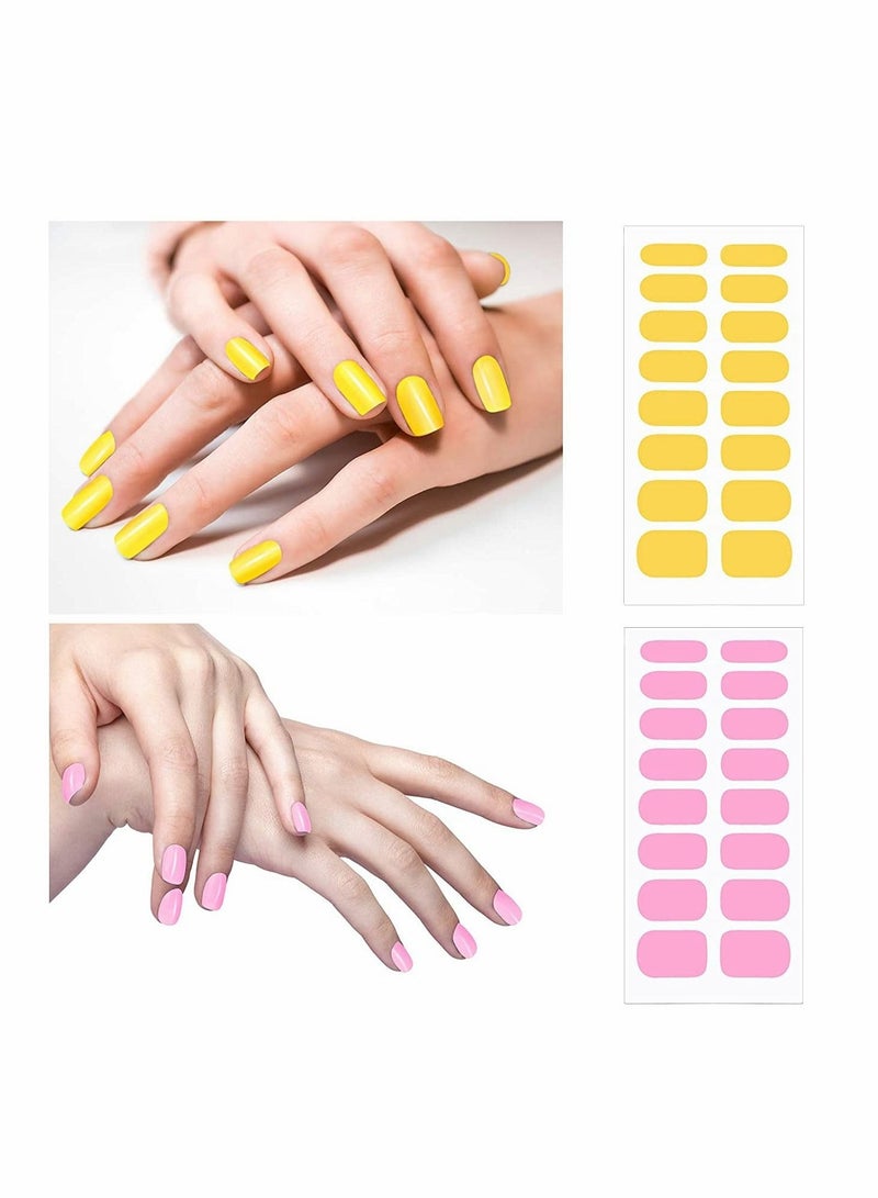 Captaintech Nail Stickers Nail Polish Strips Full Nail Art Accessories Nail Wraps Self-Adhesive Pure Color Nail Decals for Women Girls DIY Nail Art 14 Sheets 224 Pieces (Colors Random) - Image 3