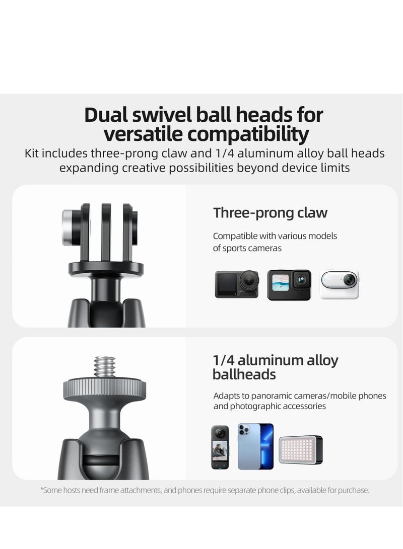 Excefore Magnetic Mount Magnet Metal Mounts for Go Pro Insta 360, Magnetic Car Camera Mount, with 360° Rotation Ball Head and Built-in 6 Magnets, for GoPro Hero 12/11/10/9/, DJI OSMO Action, Insta360 - Image 3