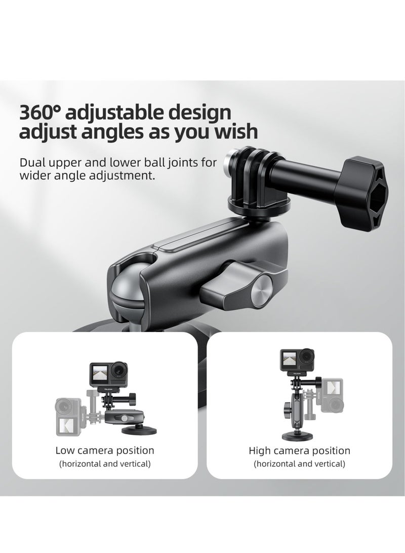 Excefore Magnetic Mount Magnet Metal Mounts for Go Pro Insta 360, Magnetic Car Camera Mount, with 360° Rotation Ball Head and Built-in 6 Magnets, for GoPro Hero 12/11/10/9/, DJI OSMO Action, Insta360 - Image 4