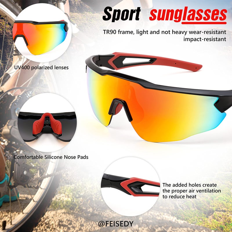 FEISEDY Youth Sport Polarized Sunglasses for 8-16 Cycling Running Driving Baseball Goggles Glasses B0011