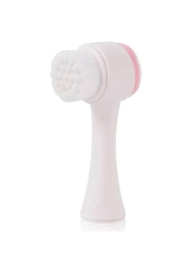 Silicone Double Sided Face Washing Facial Brush Face Massage Facial Cleanser Brush (Color may vary) 2PC - Image 2