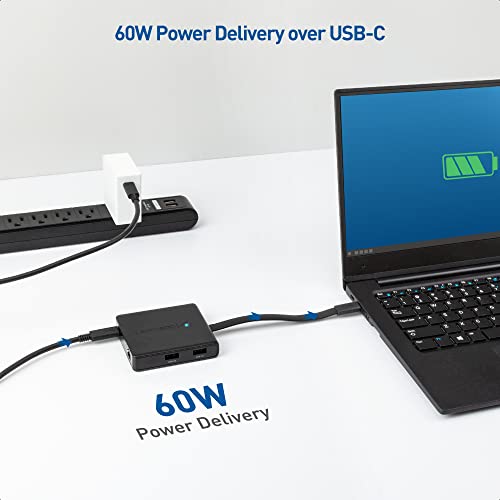 Cable Matters محور USB C مزدوج الشاشة من كابل ماترز (دوك USBC) مع منفذ عرض مزدوج 4K، 2X USB 2.0، إيثرنت، وشحن 60 واط - متوافق مع Thunderbolt 4 / USB4 / Thunderbolt 3 لنظامي Windows وLinux. - Image 5