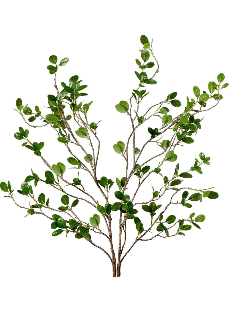 LATIFA Artificial Ficus Branches Faux Leaf Spray Green Eucalyptus Branches Artificial Greenery Stem set of 2 - Image 1