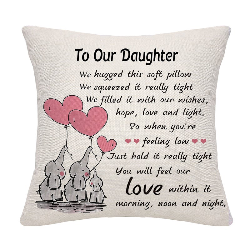 Mum Dad Daughter Gifts Cushion Cover  Throw Pillow  Birthday Gifts from Mother  Father