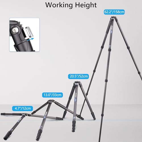 Innorel Compact Carbon Fiber Tripod with Stone Bag INNOREL CT324C Heavy Duty Travel Camera Stand for Canon Sony Nikon DSLR Camcorder - Image 5