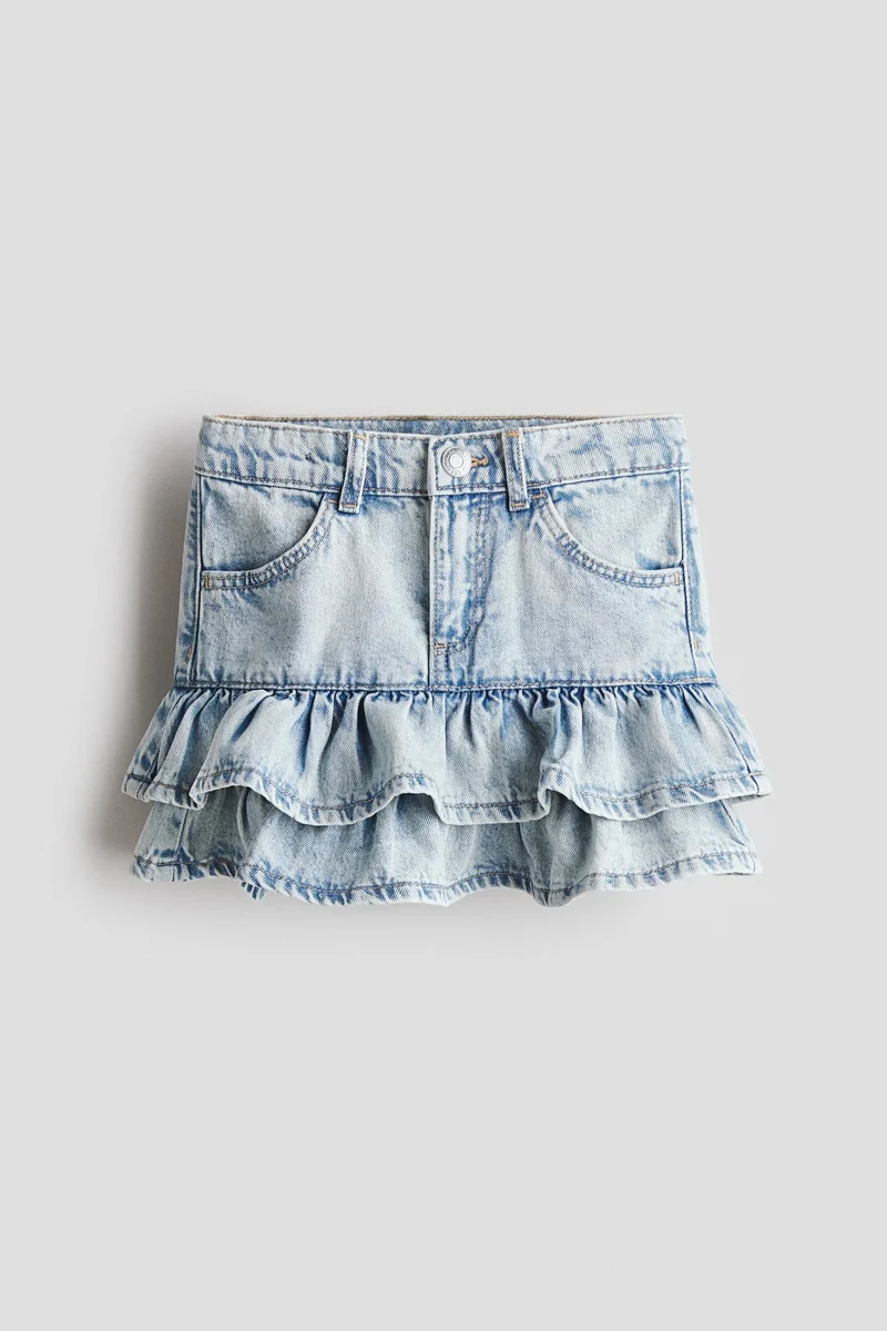 H&M Denim frill skirt